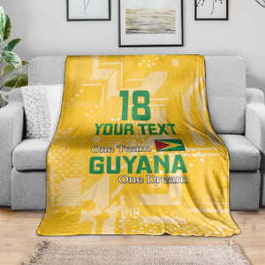 One Team One Game Guyana Football Custom Blanket Pride Of Guyana Green Version - African Pride