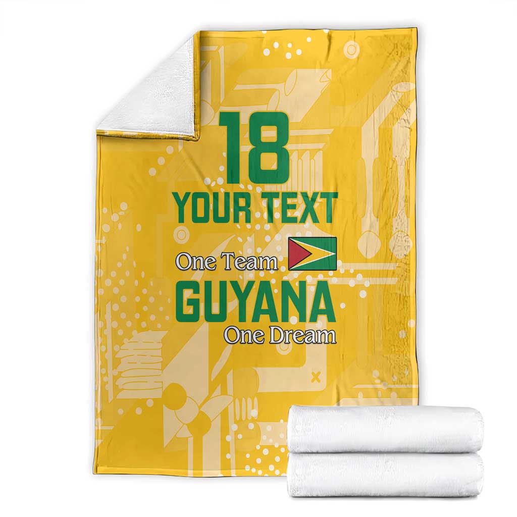 One Team One Game Guyana Football Custom Blanket Pride Of Guyana Green Version - African Pride