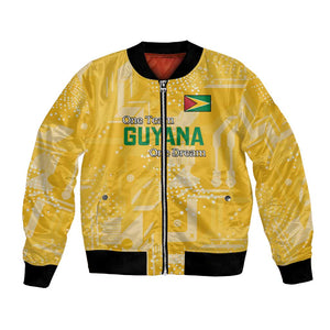 One Team One Game Guyana Football Custom Bomber Jacket Pride Of Guyana Green Version - African Pride
