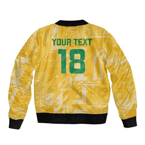 One Team One Game Guyana Football Custom Bomber Jacket Pride Of Guyana Green Version - African Pride