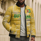 One Team One Game Guyana Football Custom Bomber Puffer Jacket Pride Of Guyana Yellow Version