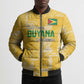 One Team One Game Guyana Football Custom Bomber Puffer Jacket Pride Of Guyana Yellow Version
