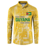 One Team One Game Guyana Football Custom Button Sweatshirt Pride Of Guyana Yellow Version