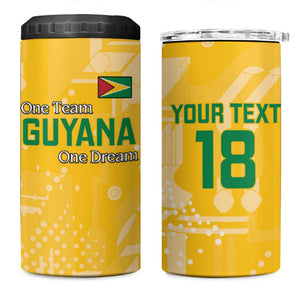 One Team One Game Guyana Football Custom 4 in 1 Can Cooler Tumbler Pride Of Guyana Green Version - African Pride