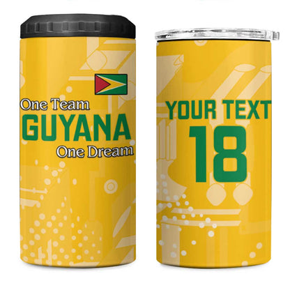 One Team One Game Guyana Football Custom 4 in 1 Can Cooler Tumbler Pride Of Guyana Green Version - African Pride
