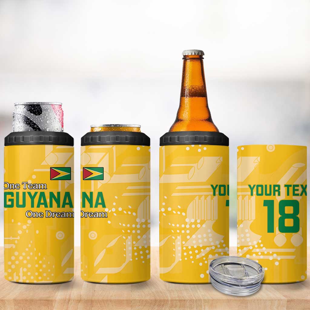 One Team One Game Guyana Football Custom 4 in 1 Can Cooler Tumbler Pride Of Guyana Green Version - African Pride