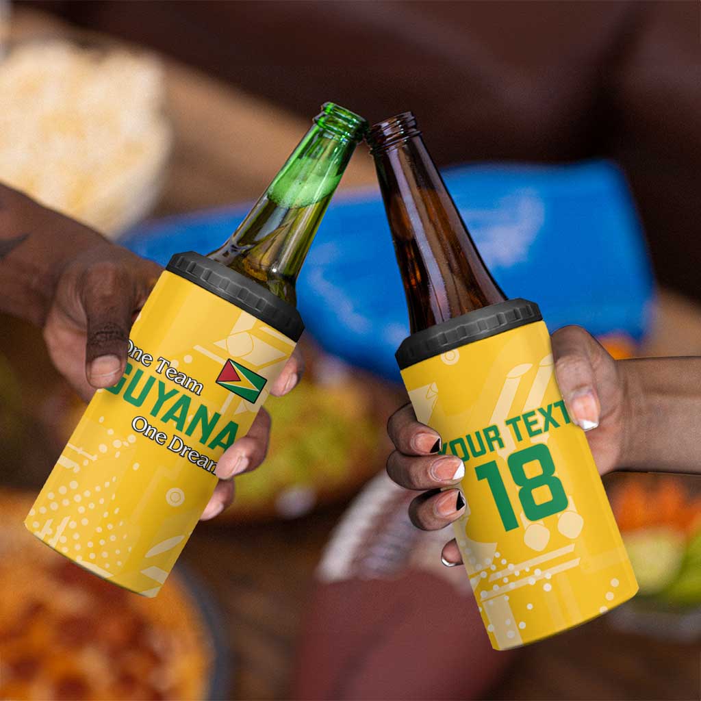 One Team One Game Guyana Football Custom 4 in 1 Can Cooler Tumbler Pride Of Guyana Green Version - African Pride