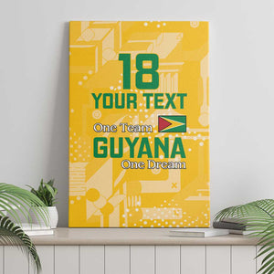 One Team One Game Guyana Football Custom Canvas Wall Art Pride Of Guyana Green Version - African Pride