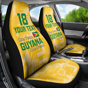 One Team One Game Guyana Football Custom Car Seat Cover Pride Of Guyana Green Version - African Pride