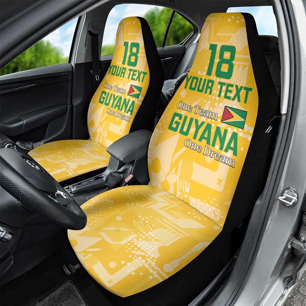 One Team One Game Guyana Football Custom Car Seat Cover Pride Of Guyana Green Version - African Pride