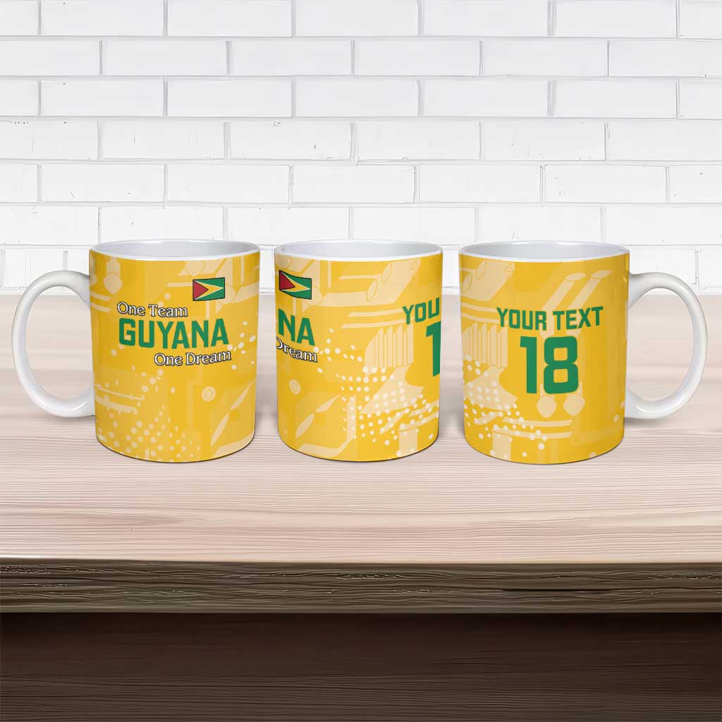 One Team One Game Guyana Football Custom Ceramic Mug Pride Of Guyana Yellow Version