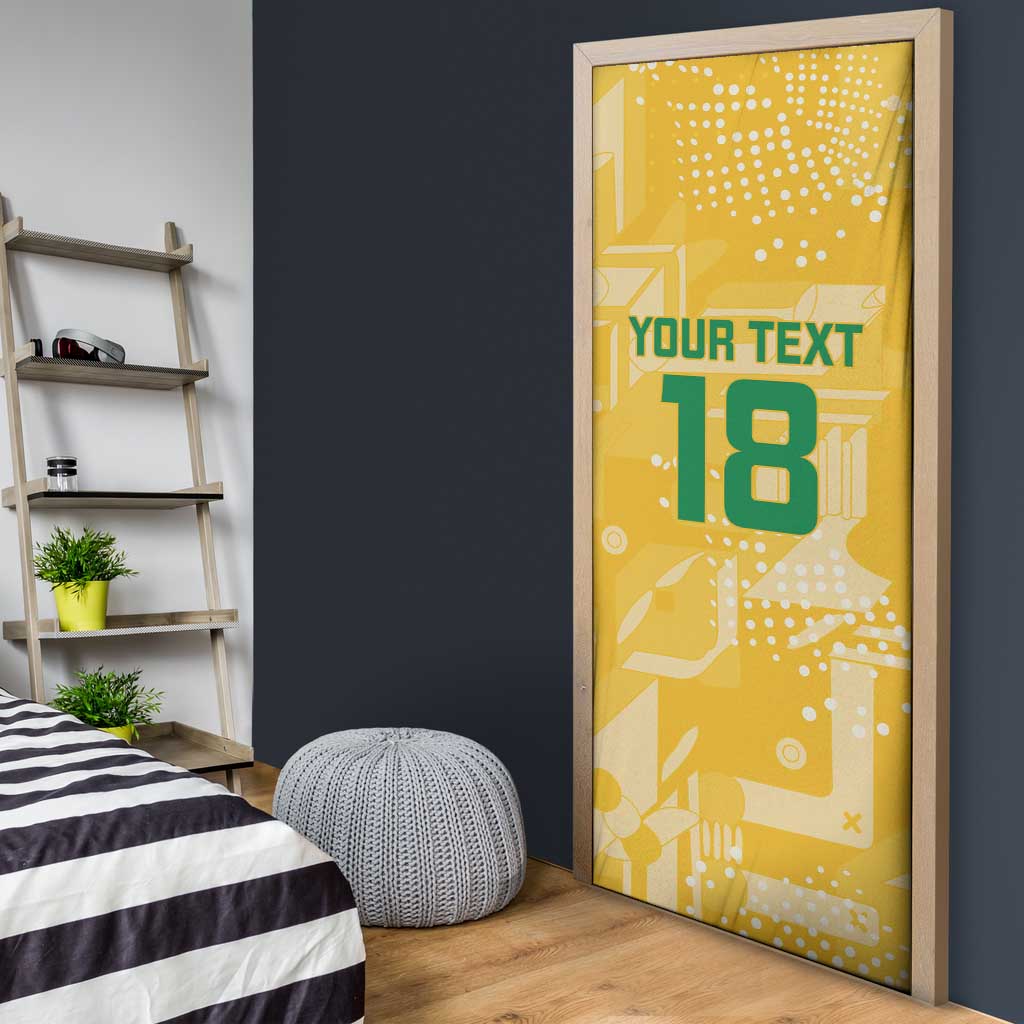 One Team One Game Guyana Football Custom Door Cover Pride Of Guyana Yellow Version