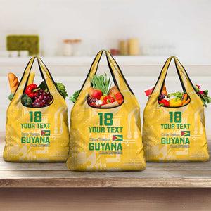 One Team One Game Guyana Football Custom Grocery Bag Pride Of Guyana Green Version - African Pride