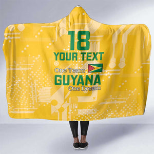One Team One Game Guyana Football Custom Hooded Blanket Pride Of Guyana Green Version - African Pride