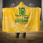 One Team One Game Guyana Football Custom Hooded Blanket Pride Of Guyana Green Version - African Pride