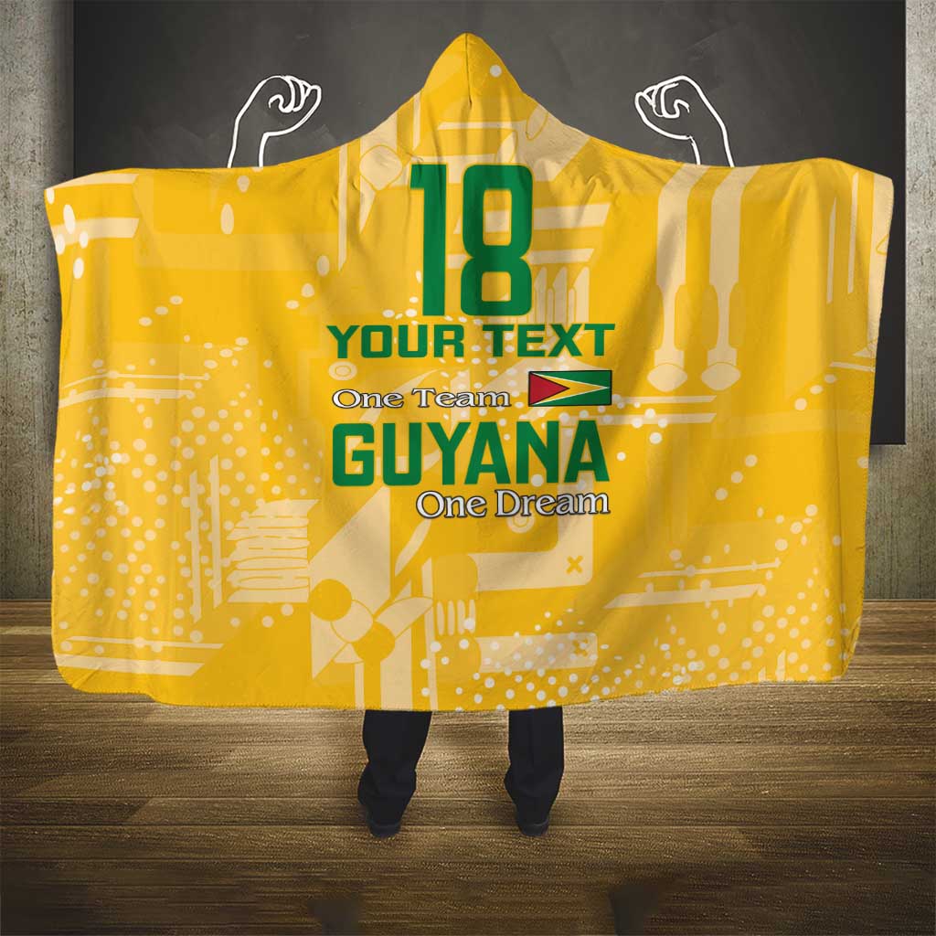 One Team One Game Guyana Football Custom Hooded Blanket Pride Of Guyana Green Version - African Pride