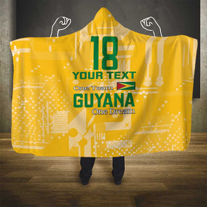 One Team One Game Guyana Football Custom Hooded Blanket Pride Of Guyana Green Version - African Pride