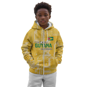 One Team One Game Guyana Football Custom Kid Hoodie Pride Of Guyana Green Version - African Pride
