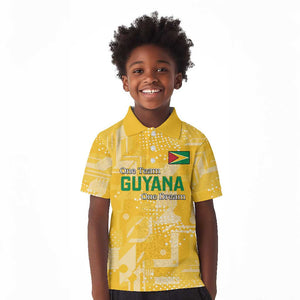 One Team One Game Guyana Football Custom Kid Polo Shirt Pride Of Guyana Green Version - African Pride