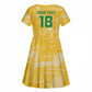 One Team One Game Guyana Football Custom Kid Short Sleeve Dress Pride Of Guyana Green Version - African Pride