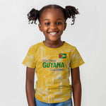 One Team One Game Guyana Football Custom Kid T shirt Pride Of Guyana Green Version - African Pride