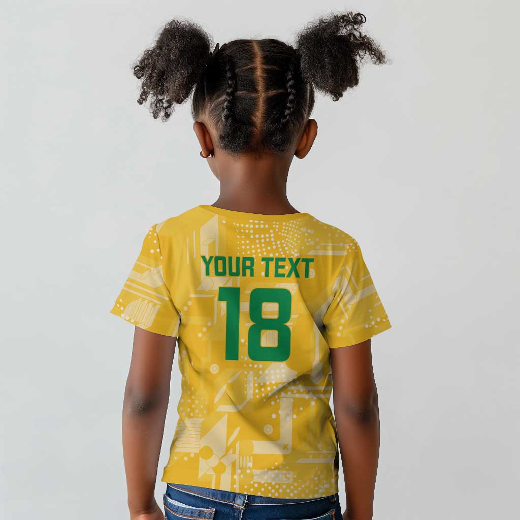 One Team One Game Guyana Football Custom Kid T shirt Pride Of Guyana Green Version - African Pride