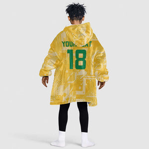 One Team One Game Guyana Football Custom Kid Wearable Blanket Hoodie Pride Of Guyana Green Version - African Pride