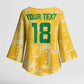 One Team One Game Guyana Football Custom Kimono Sleeve Blouse Pride Of Guyana Yellow Version