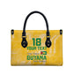 One Team One Game Guyana Football Custom Leather Bag Pride Of Guyana Yellow Version