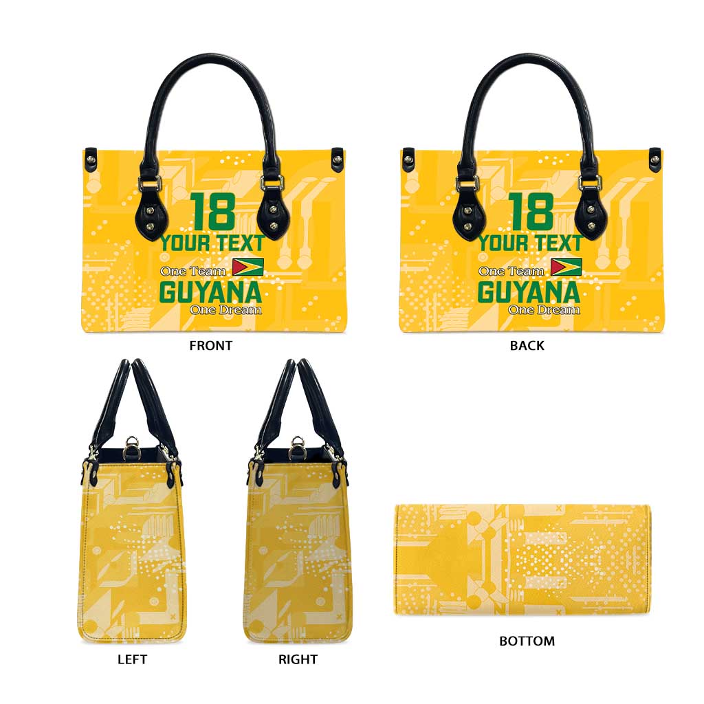 One Team One Game Guyana Football Custom Leather Bag Pride Of Guyana Yellow Version