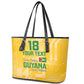 One Team One Game Guyana Football Custom Leather Tote Bag Pride Of Guyana Green Version - African Pride