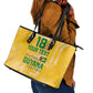 One Team One Game Guyana Football Custom Leather Tote Bag Pride Of Guyana Green Version - African Pride