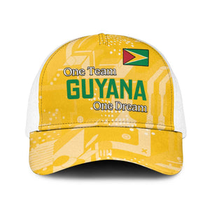 One Team One Game Guyana Mesh Trucker Cap Pride Of Guyana Green Version - African Pride