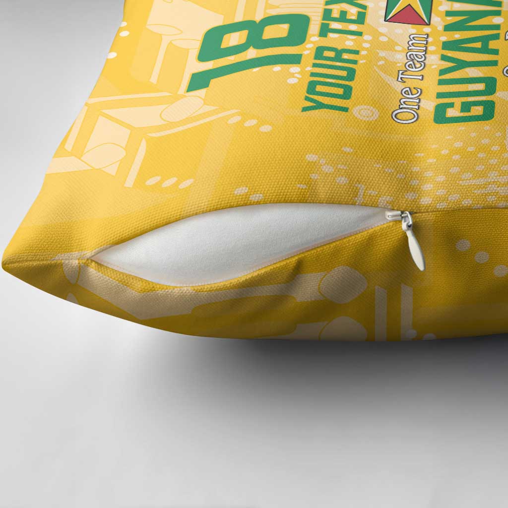 One Team One Game Guyana Football Custom Pillow Cover Pride Of Guyana Yellow Version