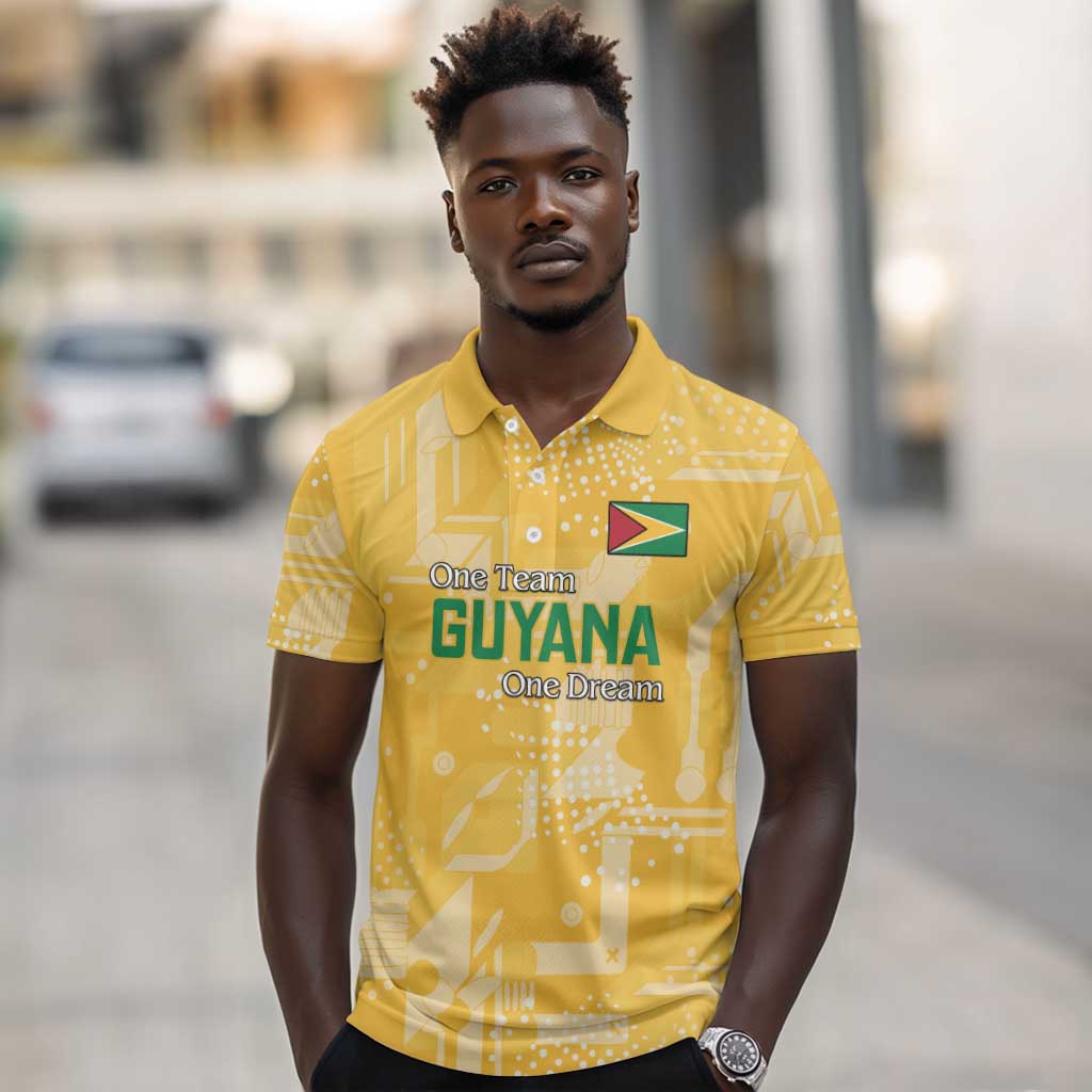One Team One Game Guyana Football Custom Polo Shirt Pride Of Guyana Green Version - African Pride