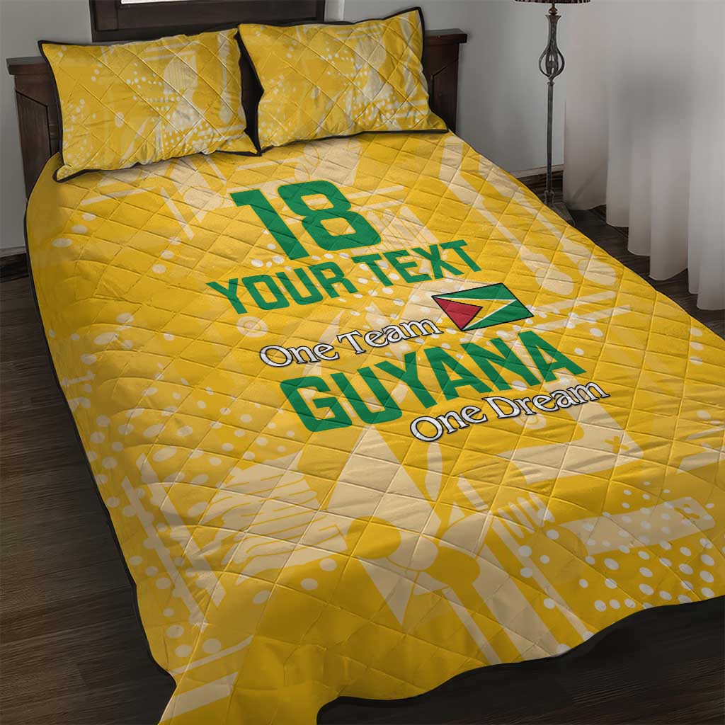 One Team One Game Guyana Football Custom Quilt Bed Set Pride Of Guyana Green Version - African Pride