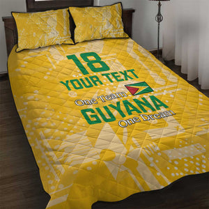 One Team One Game Guyana Football Custom Quilt Bed Set Pride Of Guyana Green Version - African Pride