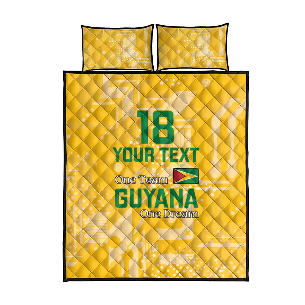 One Team One Game Guyana Football Custom Quilt Bed Set Pride Of Guyana Green Version - African Pride