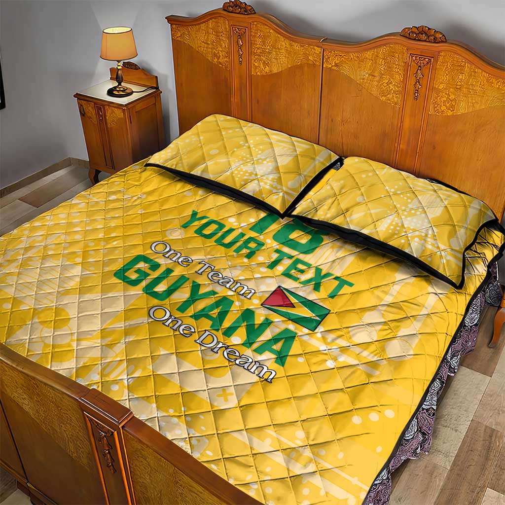 One Team One Game Guyana Football Custom Quilt Bed Set Pride Of Guyana Green Version - African Pride