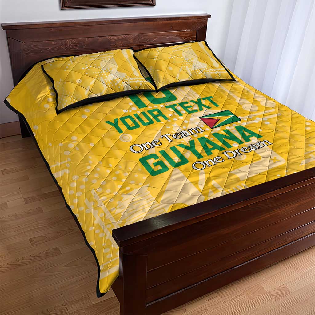 One Team One Game Guyana Football Custom Quilt Bed Set Pride Of Guyana Green Version - African Pride