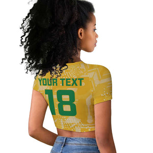 One Team One Game Guyana Football Custom Raglan Cropped T shirt Pride Of Guyana Green Version - African Pride