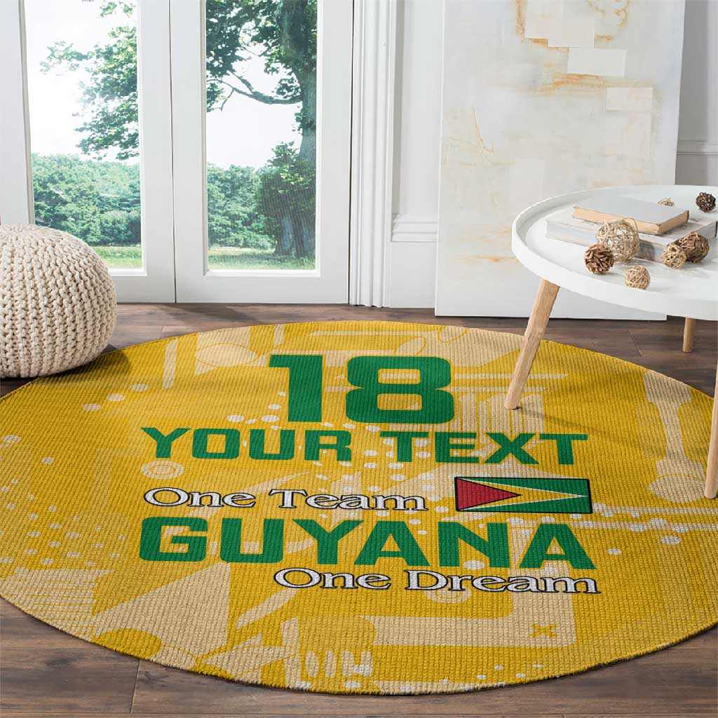 One Team One Game Guyana Football Custom Round Carpet Pride Of Guyana Green Version - African Pride
