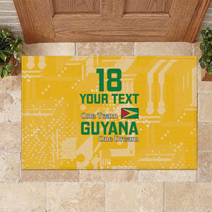 One Team One Game Guyana Football Custom Rubber Doormat Pride Of Guyana Green Version - African Pride