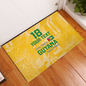 One Team One Game Guyana Football Custom Rubber Doormat Pride Of Guyana Green Version - African Pride