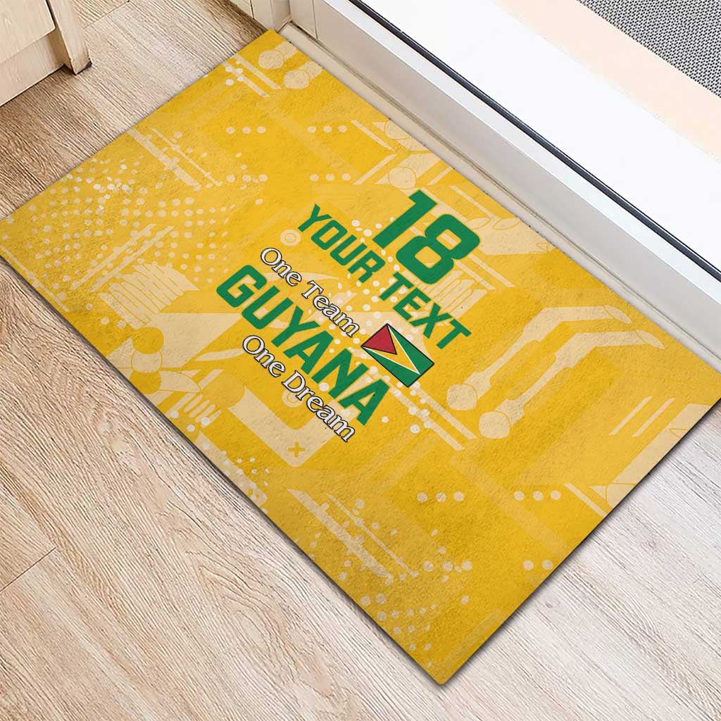 One Team One Game Guyana Football Custom Rubber Doormat Pride Of Guyana Green Version - African Pride