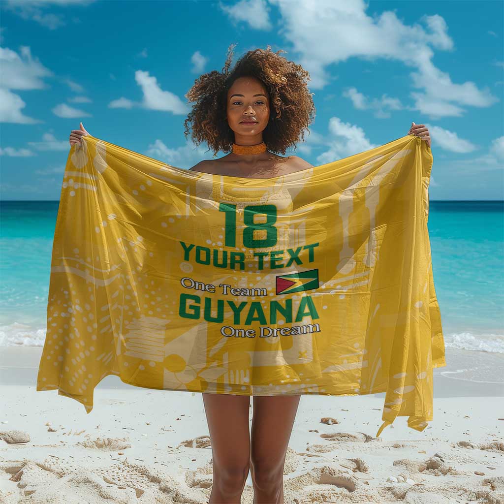 One Team One Game Guyana Football Custom Sarong Pride Of Guyana Green Version - African Pride