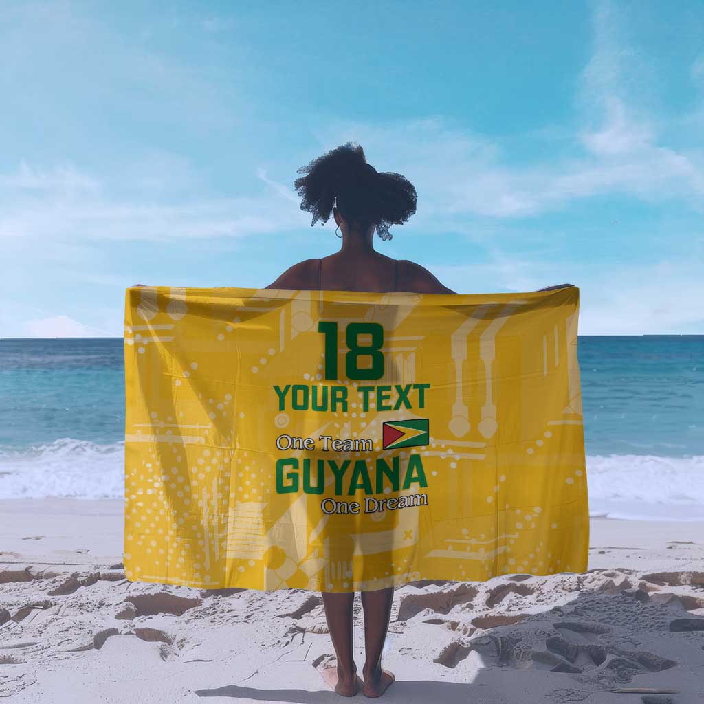 One Team One Game Guyana Football Custom Sarong Pride Of Guyana Green Version - African Pride