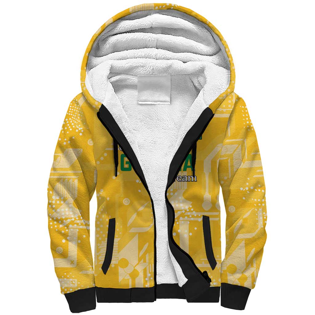 One Team One Game Guyana Football Custom Sherpa Hoodie Pride Of Guyana Green Version - African Pride