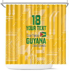 One Team One Game Guyana Football Custom Shower Curtain Pride Of Guyana Green Version - African Pride