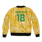 One Team One Game Guyana Football Custom Sleeve Zip Bomber Jacket Pride Of Guyana Green Version - African Pride